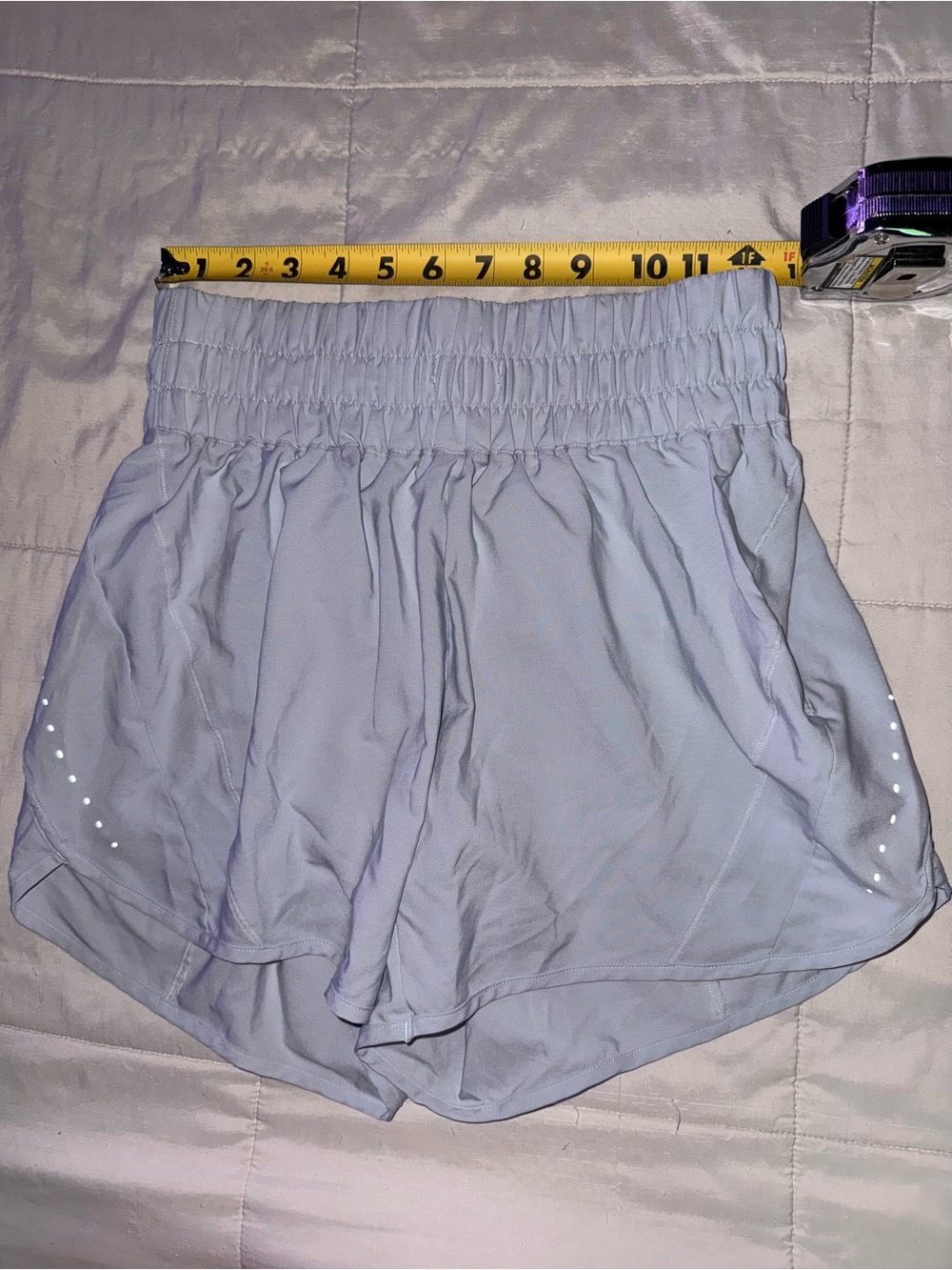 In Good State Light Blue Women's Athletic Shorts with Smocked Waist